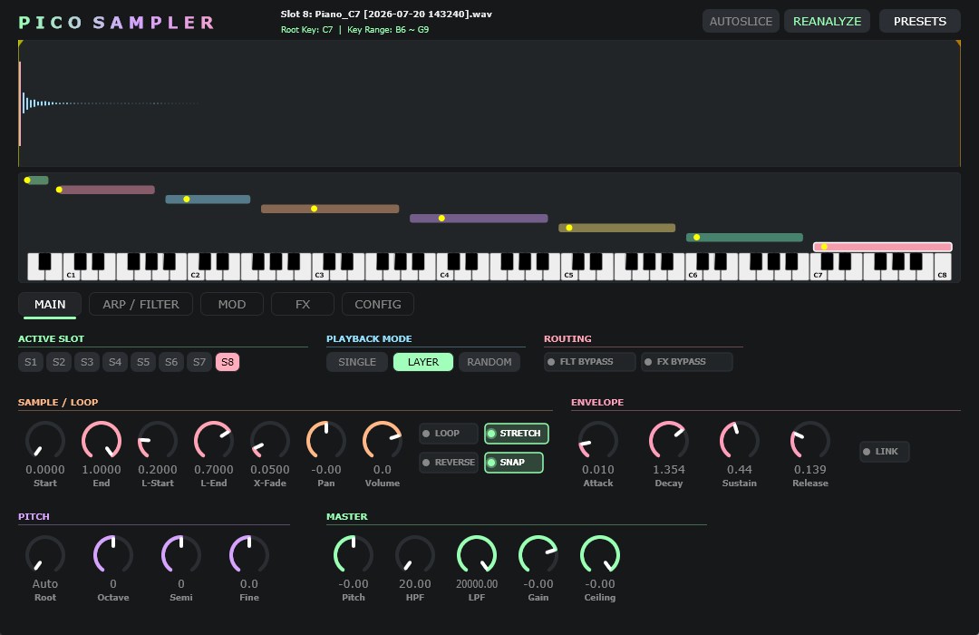 PicoSampler Main Interface